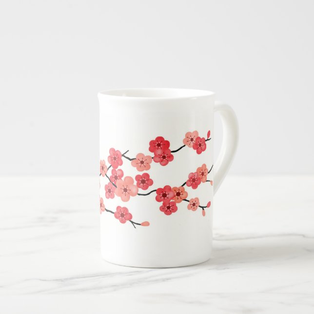 Cherry Blossom Bone China Mug (Front Right)