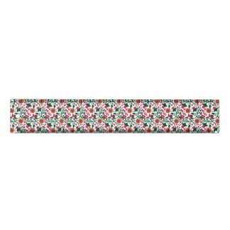 Cherry Blossom Botanical Pattern | Red Floral Ruler
