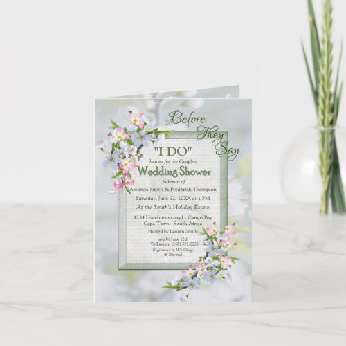 Cherry Blossom Bouquet Couple Shower Invitation