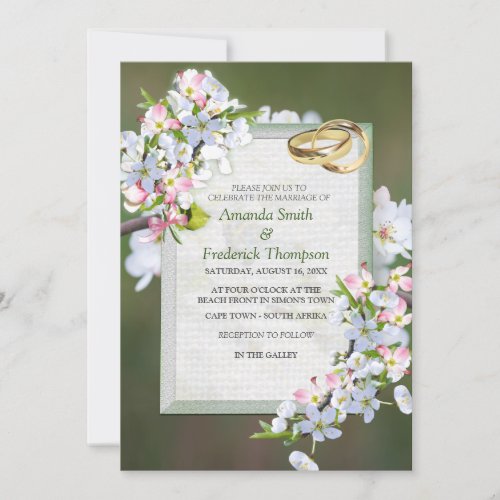 Cherry Blossom Bouquet Theme Invitation