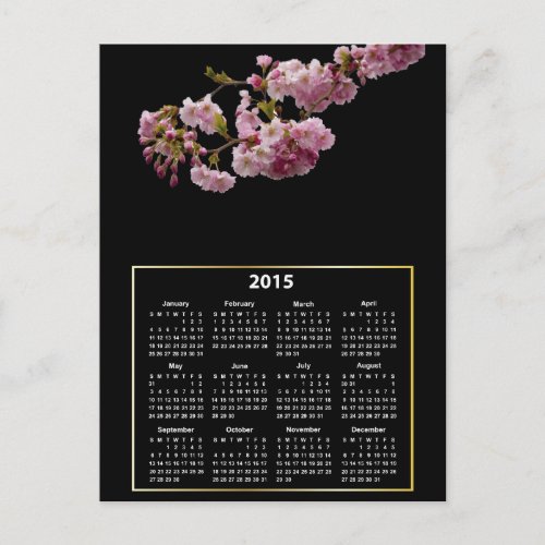 Cherry Blossom Branch 2015 Calendar Postcard