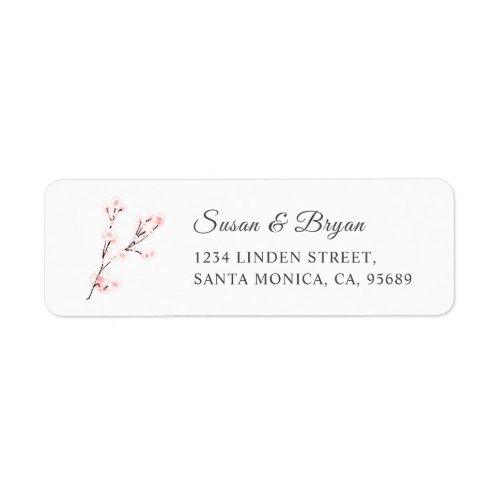 Cherry Blossom Branch Address Label