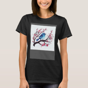 Cherry Blossom Branch and Eastern Blue Bird for sp T-Shirt