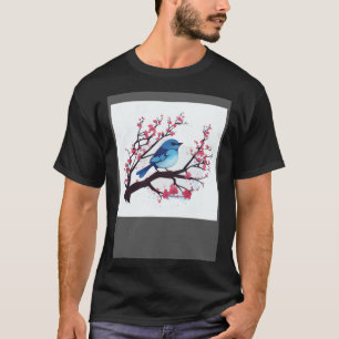 Cherry Blossom Branch and Eastern Blue Bird for sp T-Shirt