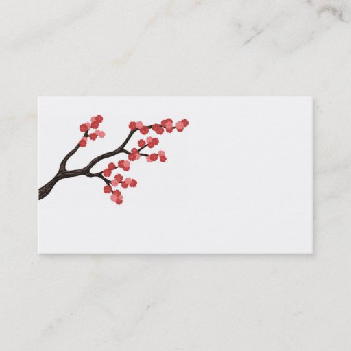 Customizable Cherry Blossom branch design in pink business card