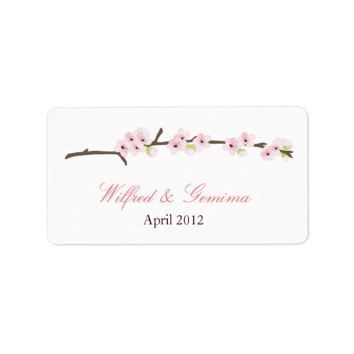 Cherry Blossom Branch Label White