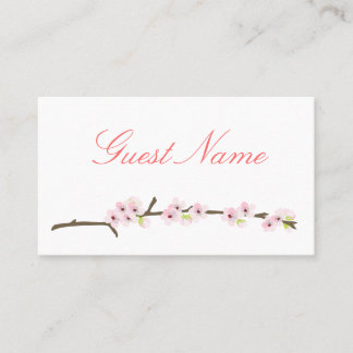 Cherry Blossom Branch Place Card (White)