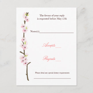 Cherry Blossom Branch RSVP (White)