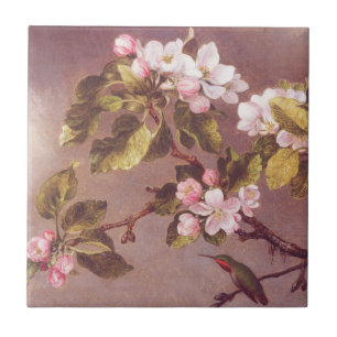 Cherry Blossom Branch Stones Ceramic Tile