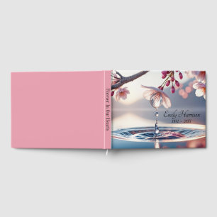 Cherry Blossom Branch With Dewdrops Guest Book