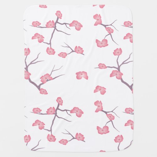 Cherry Blossom Branches Baby Blanket