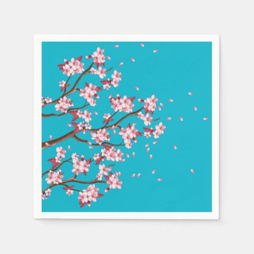 Cherry Blossom Branches Custom Paper Napkins