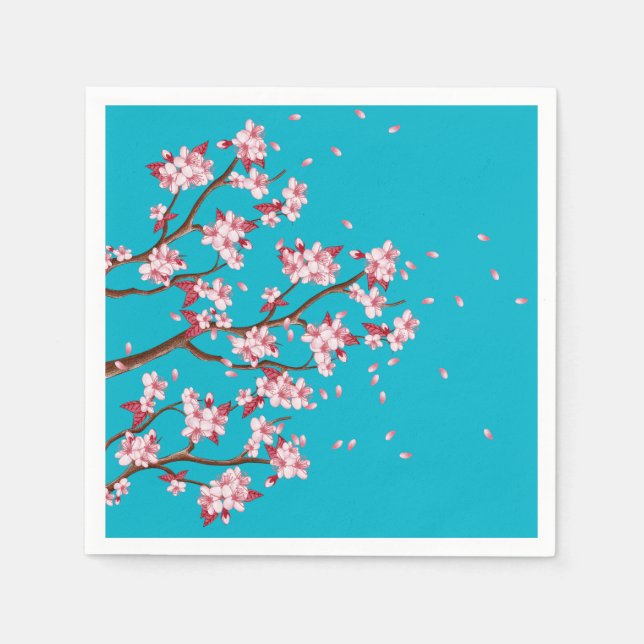Cherry Blossom Branches Custom Paper Napkins (Front)