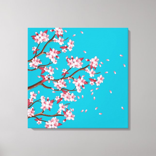 Cherry Blossom Branches Custom Wrapped Canvas Print (Front)