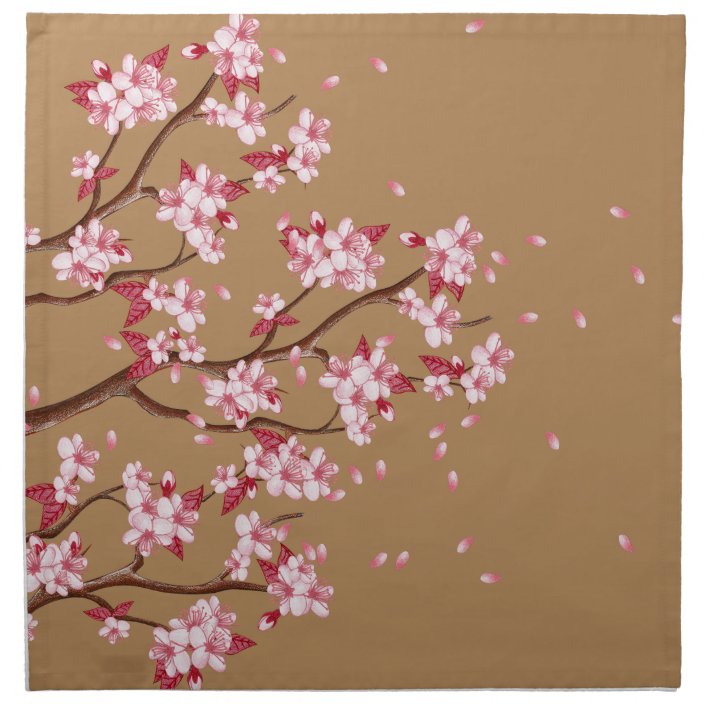 Cherry Blossom Branches Napkin Zazzle Com