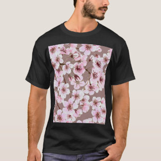 Cherry Blossom Branches Watercolor Pattern T-Shirt