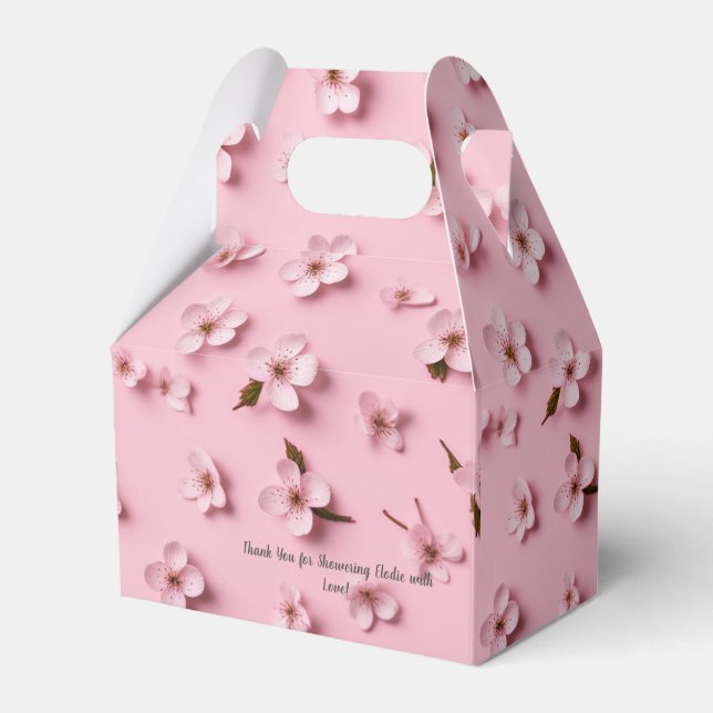 Cherry Blossom Bridal Shower Favor Box (Front Side)