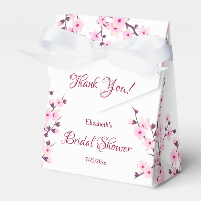 Cherry Blossom Bridal Shower Favor Boxes (Front Side)