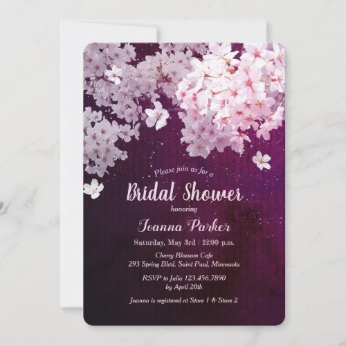 Cherry Blossom Bridal Shower Invitation