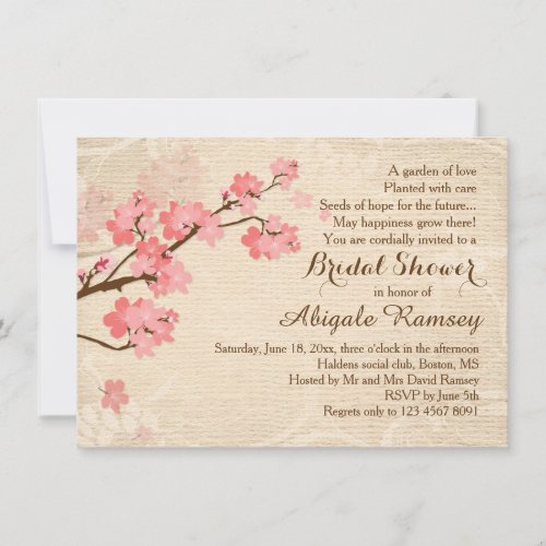 Cherry blossom Bridal Shower Invitation