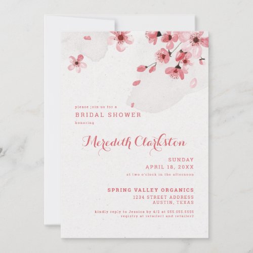 Cherry Blossom Bridal Shower Invitation