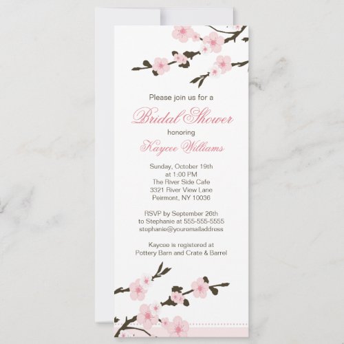 Cherry Blossom Bridal Shower Invitation