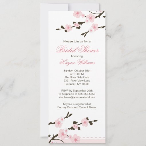 Cherry Blossom Bridal Shower Invitation Zazzle