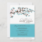 Cherry Blossom Bridal Shower Invitation (aqua)