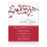 Cherry Blossom Bridal Shower Invitation (crimson)
