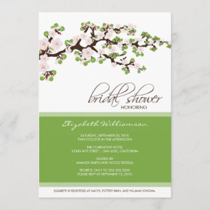 Cherry Blossom Bridal Shower Invitation (green)