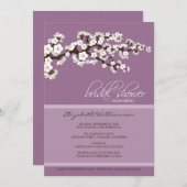 Cherry Blossom Bridal Shower Invitation (lavender) (Front/Back)