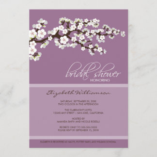 Cherry Blossom Bridal Shower Invitation (lavender)