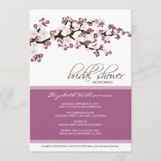 Cherry Blossom Bridal Shower Invitation (lavender)