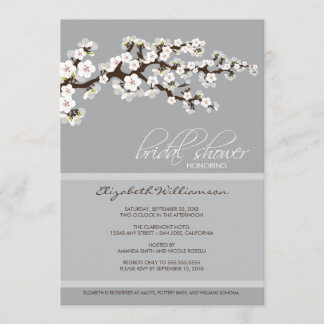 Cherry Blossom Bridal Shower Invitation (platinum)