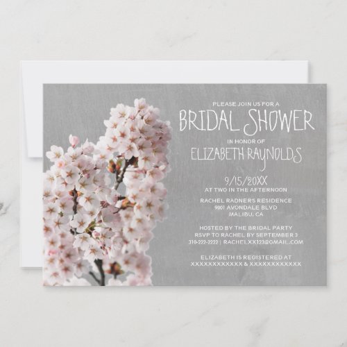 Cherry Blossom Bridal Shower Invitations