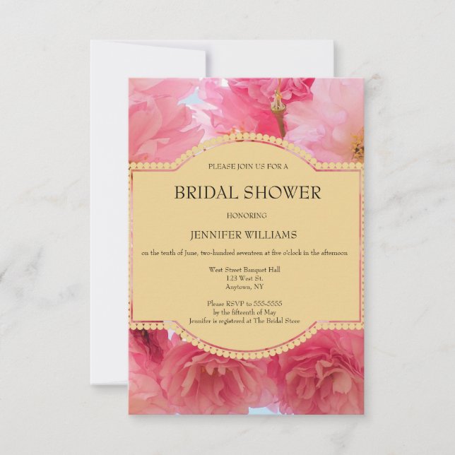 Cherry blossom bridal shower invitations (Front)