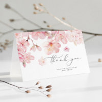 Cherry blossom bridal shower thank you card