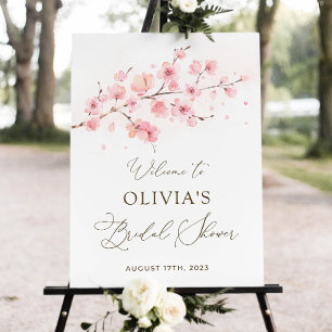 Cherry blossom bridal shower welcome sign template