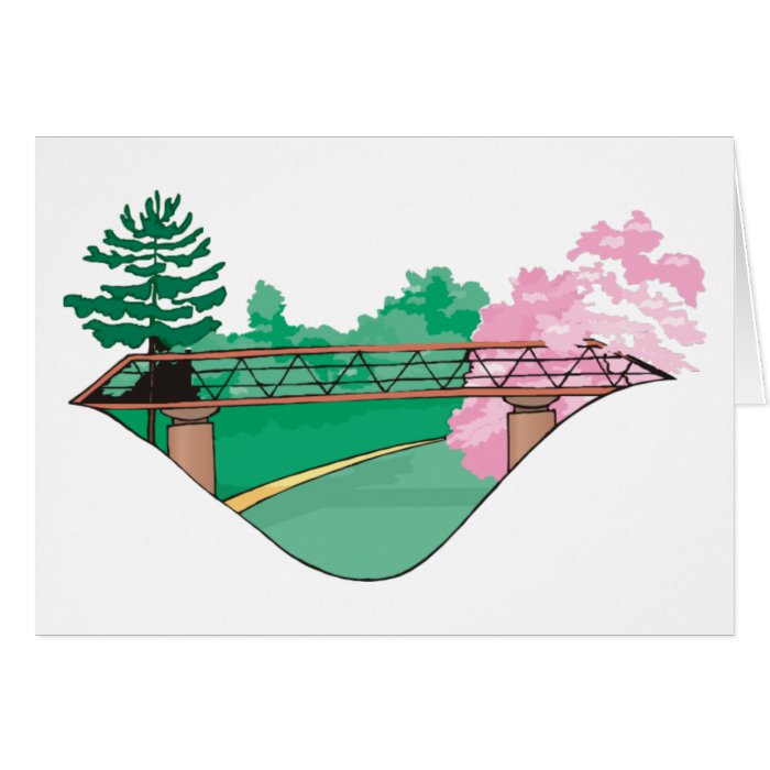 Cherry Blossom Bridge Greeting Cards