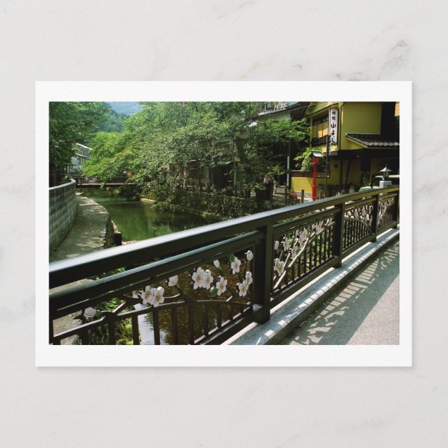 Cherry Blossom Bridge in Kinosaki Postcard (Front)