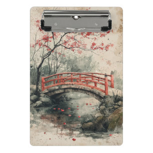 Cherry Blossom Bridge Sumi-E Landscape (2) Mini Clipboard