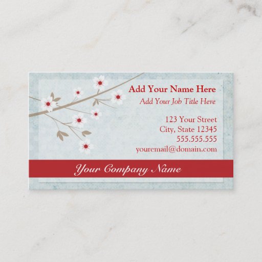 Customizable Cherry Blossom Business Card