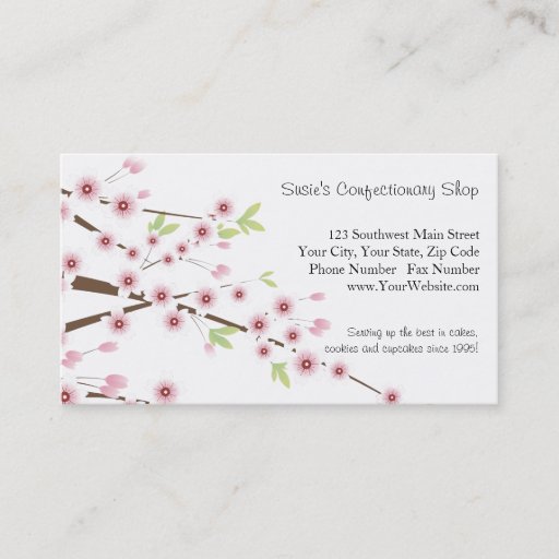 Customizable Cherry Blossom Business Card