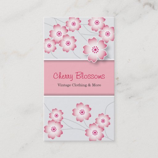 Customizable Cherry Blossom Business Card