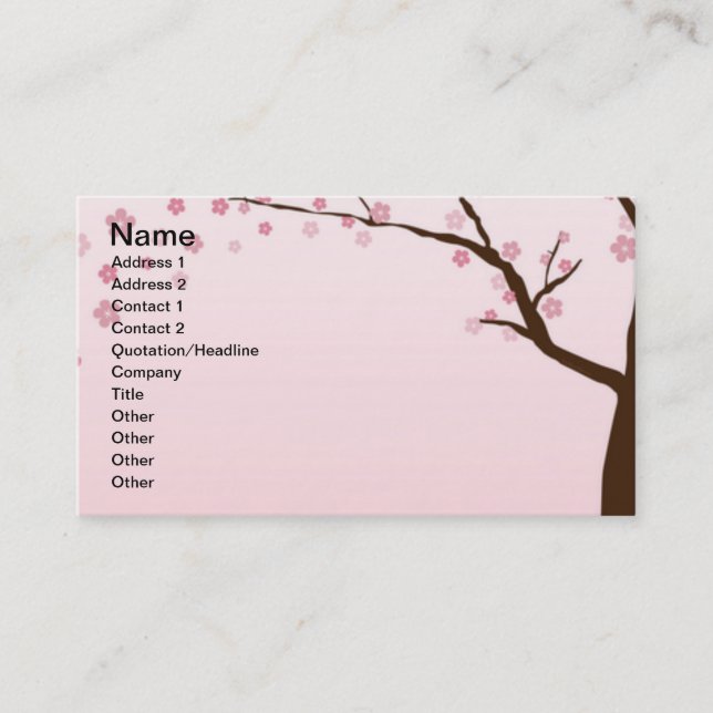 Cherry Blossom Business Cards (Front)