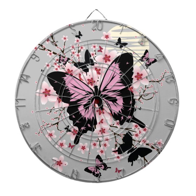 Cherry Blossom Butterflies    Dart Board (Front)