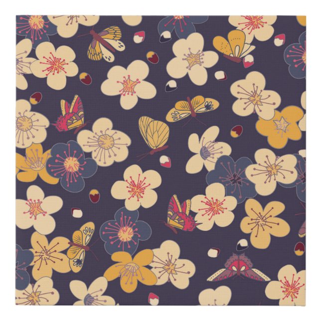 Cherry Blossom Butterfly Asian Print (Front)