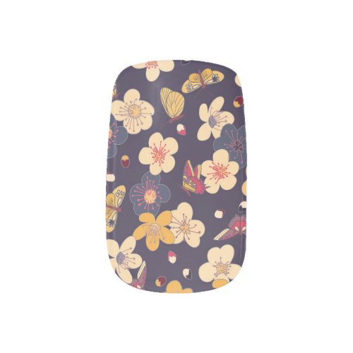 Cherry Blossom Butterfly Asian Print Minx Nail Art