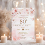 Cherry Blossom Butterfly Floral 80th Birthday  Invitation<br><div class="desc">Cherry Blossom Butterfly Floral 80th Birthday Party Invitation, 
Garden Party 80th,  Birthday Invitation</div>
