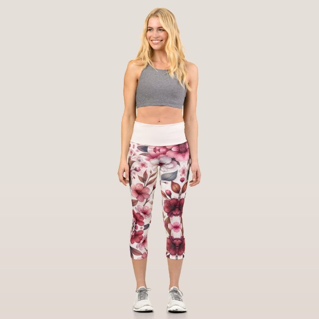 Cherry Blossom Capri Leggings (Front)